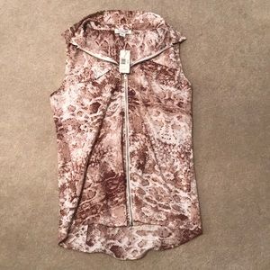 Snake print vest blouse